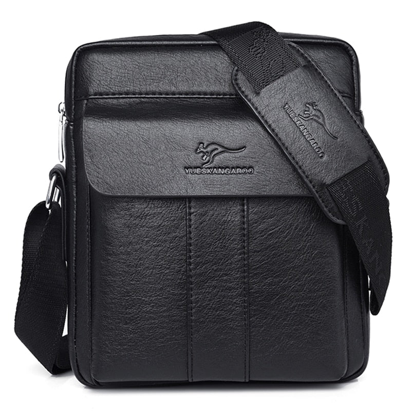 Sacoche Bandoulière Homme Cuir Luxe Noir  